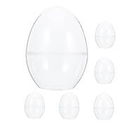 TOPBATHY Lot de 6 Boîtes à Bonbons en Plastique Transparent Forme Œuf, Grosse Capacité 9x12 Cm, Base Plate, Boîte de Rangement de Pâques Multifonctionnelle pour Fêtes, Mariages
