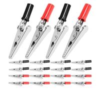 TOPBATHY Pinces Crocodiles Isolées Antirouille Lot de 60 en Acier Inoxydable avec Poignée en Caoutchouc pour Travaux Électroniques et Tests Électriques Sécurisés