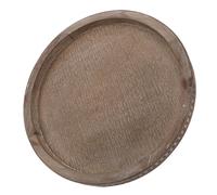 TOPBATHY Plateau Décoratif Style Rustique Vintage Marron Perles Artisanales Rond en Bois et Rangement D'objets pour L'entrée Commode, Centre de Table