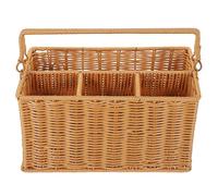 TOPBATHY Porte-ustensiles rustique Support pour couverts Porte-plume de cactus Panier à couverts tissé Panier à couverts en osier Panier à fruits Créatif Vaisselle Pages Tricot