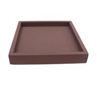 TOPBATHY Pot de Fleurs Antidérapant en Plastique, Plateau Carré | Aspect Ciment Coffee, Protège le Sol en Intérieur, Limite les Traces D'eau Salissures