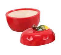 TOPBATHY Pot de pomme de Noël de noël bonbonnière avec couvercle pots de thé en vrac Récipient en céramique Pot à bonbons conteneur de pommes récipient à café rouge