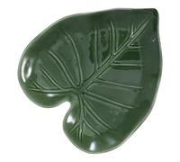 TOPBATHY Repose-cuillère en Céramique Décor Élégant Vert de Feuille de Monstera Résistant à Haute Température Cuisine et Cuisson