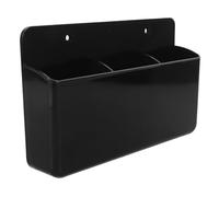 TOPBATHY Support Mural Adhésif pour Télécommande TV et Climatisation, Boîte de Rangement Abs Noir à 3 Compartiments, pour Camping et Espace de Vie Compact
