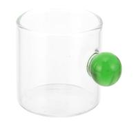TOPBATHY Tasse à Thé en Verre Poignée Boule, Résistante à Chaleur | Verre Vert, Style Simple et Élégant, pour Café, Restaurant, Garçon et Filles