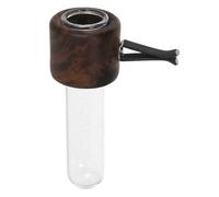 TOPBATHY Vase de Voiture Élégant en Verre avec Support en Bois 20ml pour Décoration Intérieure et Clips de Ventilation, Accessoire Compact pour Femmes Lors des Déplacements