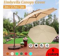 Topchances 3 m 8 côtes Parasol remplacement couverture Outdoor marché table parapluie parapluie anti-ultraviolets tissu parapluie remplacement,Beige