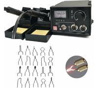 Topchances Kit de brûlage professionnel du bois 220V avec 20 pièces de pyrogravure Nibs Station de brûlage pour bois/cuir/citrouille
