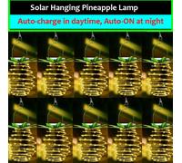 Topchances Lanterne solaire, 10 pièces de lampes solaires 60 LED Lampe solaire suspendue ananas IP65 étanche Lampe solaire de jardin pour jardin, fête, Noël, mariage