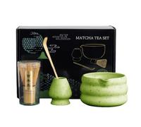 TOPCHANCES Lot de 7 fouets à matcha pour la préparation du café au lait, fouet avec cuillère et passoire, accessoires pour la cérémonie du thé (vert)