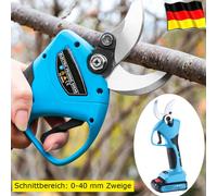 Topchances Sécateur électrique sans fil, 0-40mm batterie élagueuse, avec 2 batteries rechargeables élagueuse, bleu