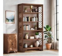 TOPESCT Bibliothèque à 6 Niveaux,Bibliothèque Haute Vintage 180 cm,bibliothèque du milieu du siècle pour bureau à