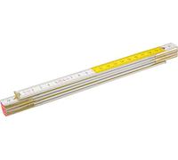Topex 26C005 Mètre pliant en bois Blanc/jaune 1 m