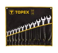 TOPEX Jeu de clés mixtes 13-32 mm - 12 pièces - Chrome-Vanadium