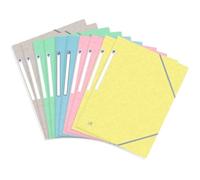 Topfile+ Lot De 10 Chemises Cartonnées A4, 3 Rabats Avec Élastique, Couverture Carte, 5 Couleurs Pastel