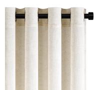Topfinel 1 Panneau de Rideau Voilage Beige Naturel, Effet Lin Translucide à Œillets pour Salon, Chambre et Cuisine, 200 x 225 cm, Grande Largeur, Style Bohème