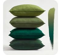 Topfinel Housse Coussin 60x60 Vert Canape Decoration Salon Chambre 4pcs Gros Housse Coussin en Velours Décoratif Chaise Maison Lit Fauteuil de Bureau Enfant Bebe Jardin Déco Aesthetic Scandinave
