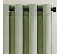 Topfinel Rideau Voilage Vert Sauge 140x260cm Rideaux Salon Moderne Fenetre Décoratif Fenetre Chambre Cuisine Effet Lin Anti Mouches Intérieur Transparent à Oeillets Lot de 2