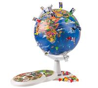 TOPGLOBE Globe de 26 cm "Mon monde" Écran graphique + Ventouses de sécurité + Cartes à broches + Supports graphiques démontables