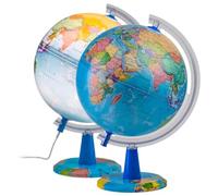 TOPGLOBE Globe Lumineux 20cm Carte Française LED avec Pins USB C | Carte politique lisible avec 20 punaises support décoratif boîte cadeau pour école bureau chambre et voyageurs