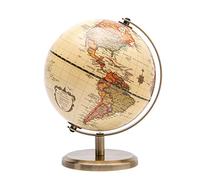 TOPGLOBE Globe Terrestre 14cm - Carte en Anglais - Mini Globe Antique -Décoration éducative/géographique - Support en métal Couleur Bronze - Pour l'école, la maison et le bureau