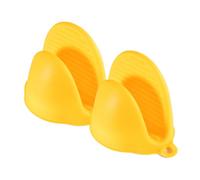 TopHomer 1 paire de gants de cuisine en silicone, mini gants de cuisine épais, résistants à la chaleur, couverture anti-pincement pour la cuisine, la pâtisserie et les grillades - Jaune