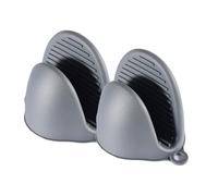 TopHomer 1 paire de gants de cuisine en silicone, mini gants de cuisine épais, résistants à la chaleur, couverture anti-pincement pour la cuisine, la pâtisserie et les grillades - Gris