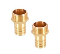 TopHomer 2 pièces Raccord de tuyau BSP en laiton, raccord de tuyau de 25 mm cannelé x G1 mâle, raccord de tuyau d'arrosage cannelé mâle, raccord fileté BSP, joint en cuivre, adaptateur coupleur