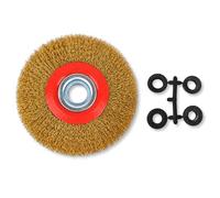 TopHomer Brosse Circulaire Métallique 125mm à Fils d'Acier - 4 Adaptateurs 13/16 mm | Pour Meuleuse, Touret à Meuler, Décapage Métal