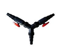 TopHomer Distributeur en Y pour tuyau d'arrosage, connecteur de tuyau d'eau à 3 voies avec vanne à boisseau sphérique OFF/ON pour bassin et jardin (interface 25/32/38 mm)