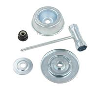 TopHomer Kit d'adaptateur de lame de tondeuse à gazon 5 pièces, plaque de cavalier, écrou n T, accessoires compatibles avec Stihl FS120 FS130 FS130R Kit d'entretien