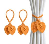 TopHomer Lot de 2 embrasses de rideau en corde style Boho - 5 options de couleurs, emmaillottage tricoté à la main avec perles en bois naturel réglables pour décoration intérieure et extérieure