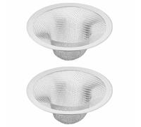 TopHomer Lot de 2 filtres de vidange d'évier en acier inoxydable pour cuisine, salle de bain, baignoire, douche, drain de sol, 11 cm (extra large)