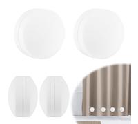 TopHomer Lot de 4 Paires de rideau en silicone - Blanc, Aimants puissants | Imperméables et antirouille - Pour rideaux de douche,utilisation en extérieur et nappe (96g/paire)