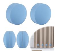 TopHomer Lot de 4 Paires de rideau en silicone - Bleu, Aimants puissants | Imperméables et antirouille - Pour rideaux de douche,utilisation en extérieur et nappe(96g/paire)
