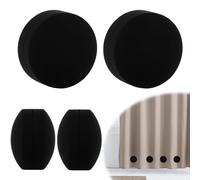 TopHomer Lot de 4 Paires de rideau en silicone - Noir, Aimants puissants | Imperméables et antirouille - Pour rideaux de douche, utilisation en extérieur et nappe (96g/paire)