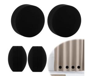 TopHomer Lot de 4 Paires de rideau en silicone - Noir, Aimants puissants | Imperméables et antirouille - Pour rideaux de douche, utilisation en extérieur et nappe (96g/paire)
