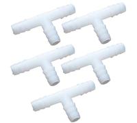 TopHomer Lot de 5 Raccords en T Cannelés - Adaptateurs Égaux, Connecteurs d'Irrigation en Plastique Ondulé pour Jardin, Aquarium, Tuyau d'Air de Poissons - 8 mm