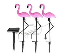 TopHomer Lumières solaires extérieures, lampes à pieu à LED pour jardin Flamingo, étanches à l'énergie solaire | chemin de paysage de cour pour jardin décoratif (paquet de 3 en 1)