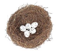 TopHomer Nid d'oiseau artificiel, faux nid d'oiseau vintage, cage à oiseaux créative pour Pâques, décoration de printemps, optique, vitrine (15 cm)