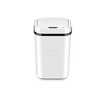 TopHomer Poubelle de cuisine à capteur automatique sans contact - 15 l - En plastique - Carré - Avec couvercle - Pour salle de bain et cuisine - Blanc