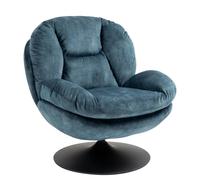 TOPI - Fauteuil rotatif en velours bleu Bleu