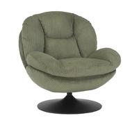 TOPI - Fauteuil rotatif en velours côtelé vert Vert