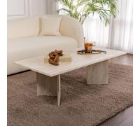 Topi table basse rectangulaire effet travertin 119x60cm