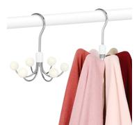 TOPIA HANGER CT43W Lot de 2 cintres à Capuche avec 6 Boules en Bois, pivotant à 360°, Cintre pour Sac à Main, Porte-Soutien-Gorge, Organiseur d'accessoires pour écharpe, débardeur, Chapeau, Sweat à