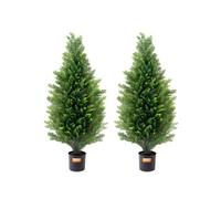 VEVOR Arbre Topiaire Artificiel Cèdre, Lot de 2, 91,4 cm, avec Feuilles Supplémentaires et Pot, Feuilles Persistantes, Résistante aux UV, Ensemble Plante Artificielle pour Déco Intérieur Extérieur