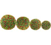 Topiaire boule décorative, design suspendu, sans entretien, rouge, 57cm