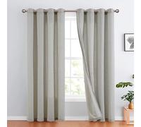 TOPICK Rideau Cuisine, à Rayure Noir 2Pièce, 130Lx245H,avec Oeillets | Parfait Décoration pour Chambre,Salon,Adult,Fenêtreet Bureau