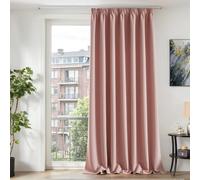 TOPICK Rideau Occultant 1Pc avec Galon Fronceur 200x260,Rose | Isolation Lumineux,Tenture Opaque Moderne Décoration, pour Chambre Maison Salon Porte Bureau Intérieurs