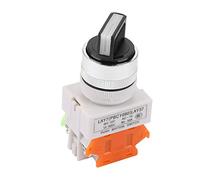 Topiky Commutateur Rotatif, Sélecteur Maintenu à 2 Positions LAY37-11X/21 avec Fonction de Verrouillage Automatique, Bloc de Contact 1NO 1NC pour Panneau de Commande Industriel